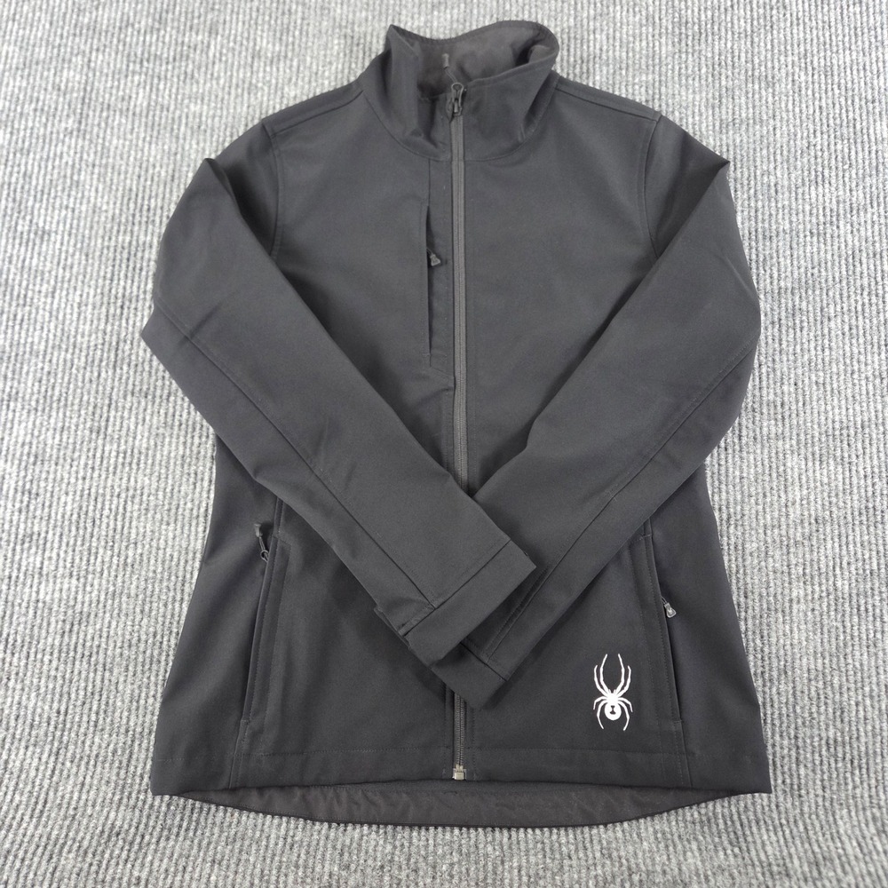 Spyder Mens Black Softshell Full Zip Jacket RN 143097 Size L